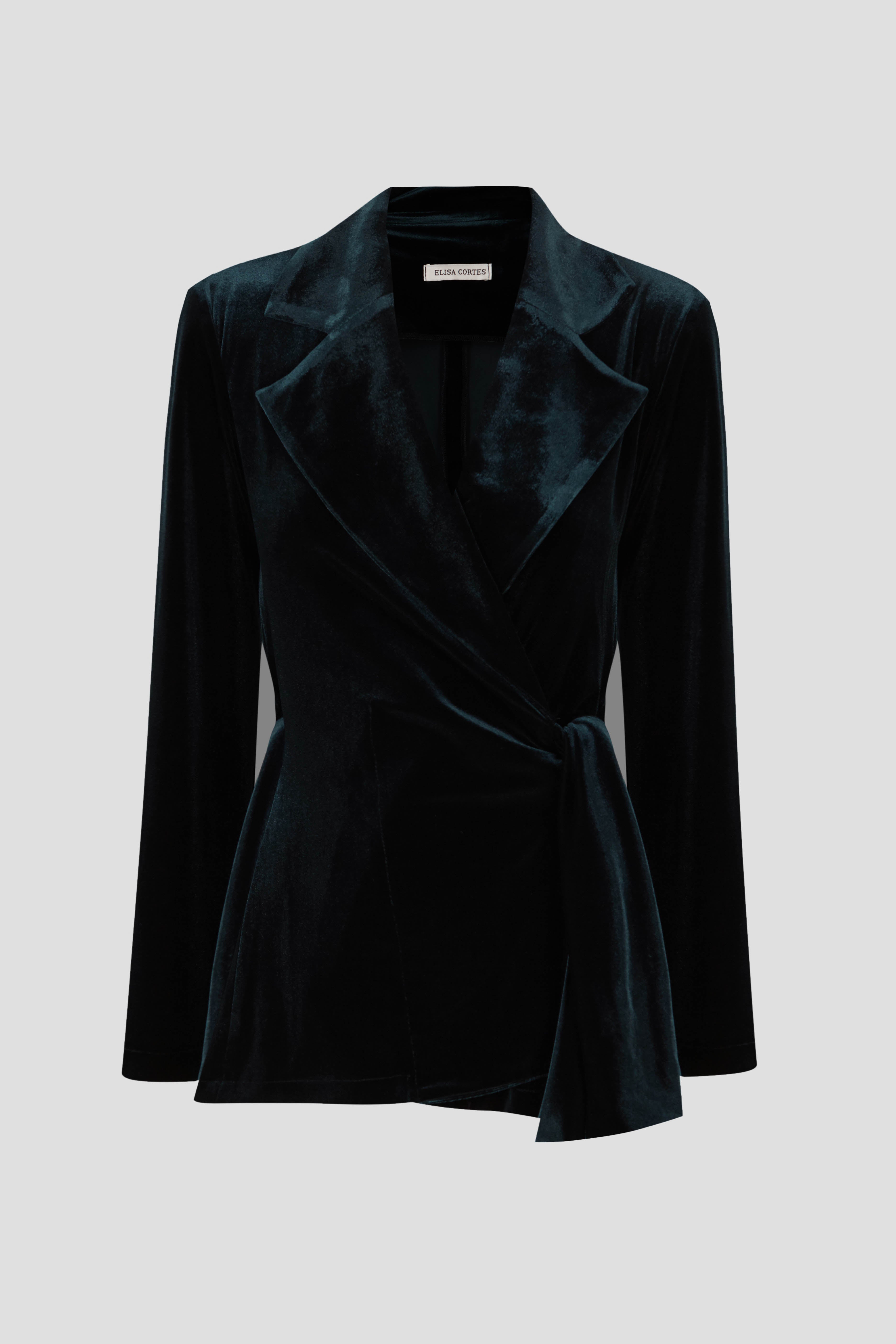 CHAQUETA WINDSOR TERCIOPELO VERDE OSCURO