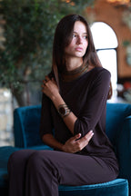 TOP ASIMÉTRICO MARRÓN