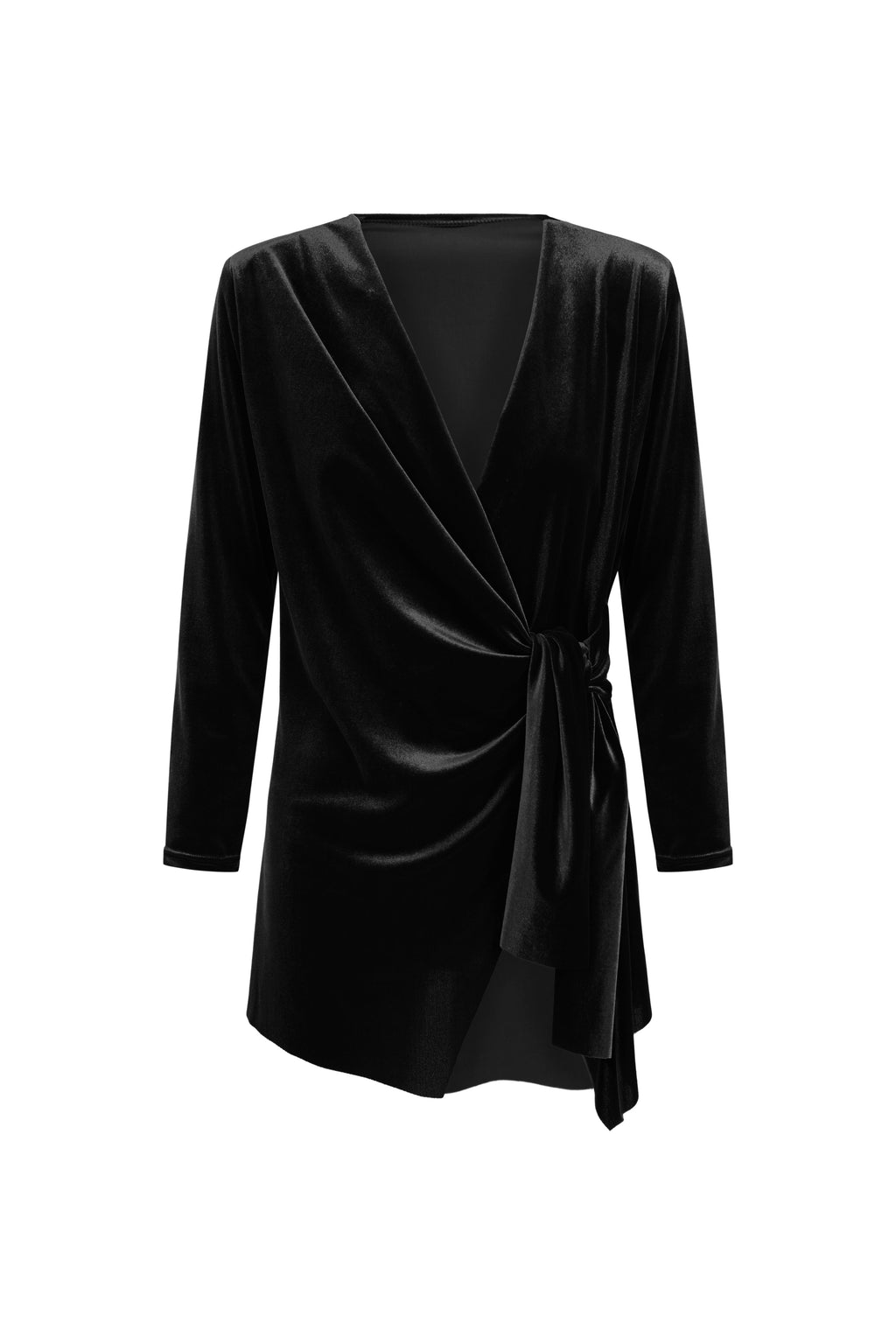 TOP CRUZADO TERCIOPELO NEGRO