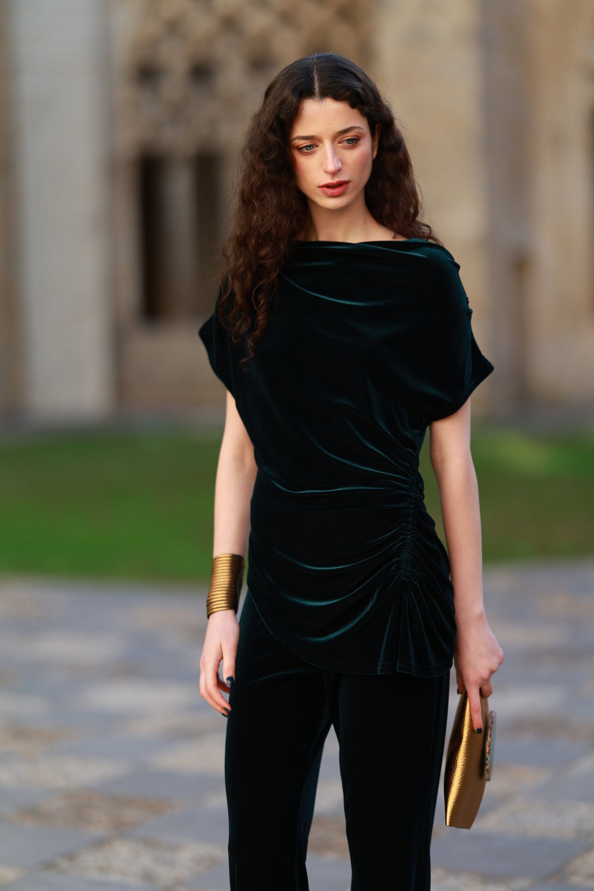 TOP PALOMA TERCIOPELO VERDE