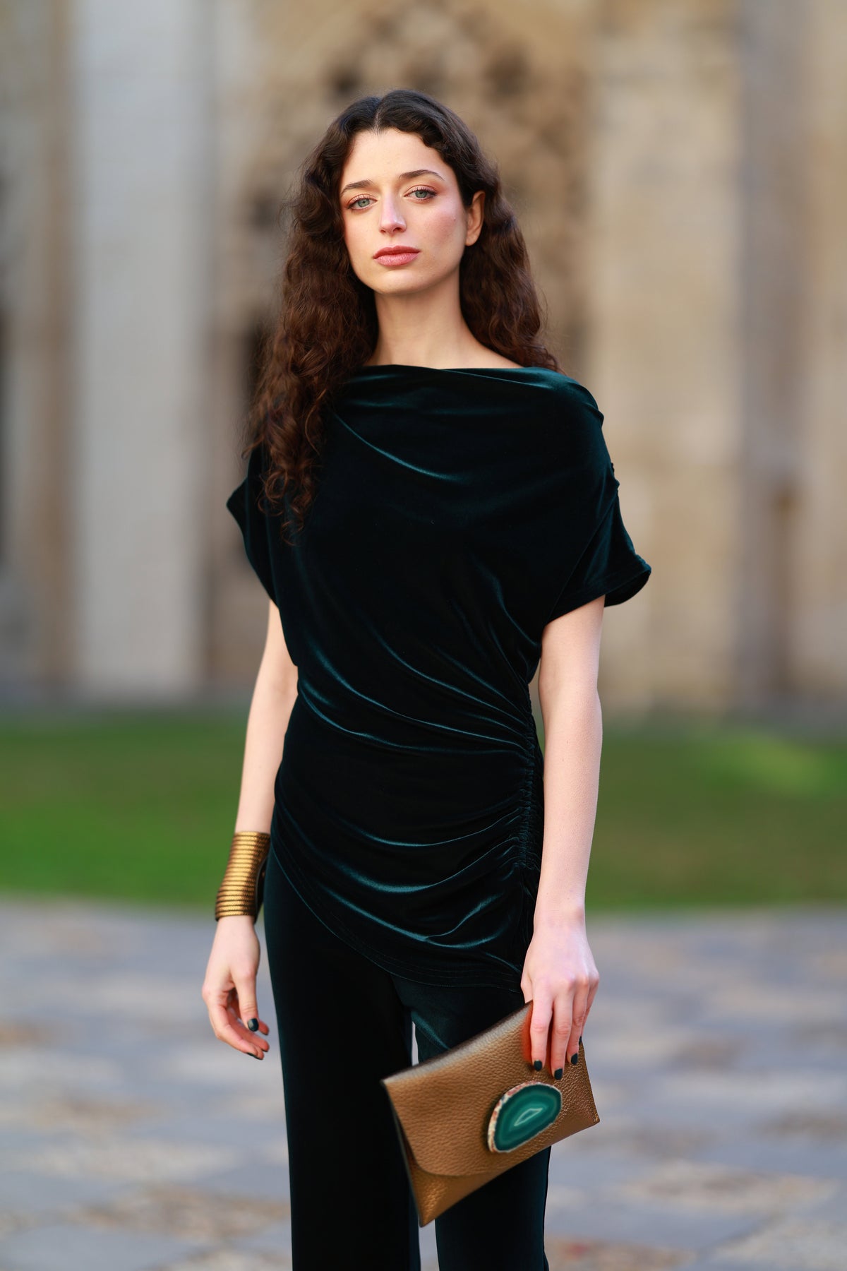 TOP PALOMA TERCIOPELO VERDE