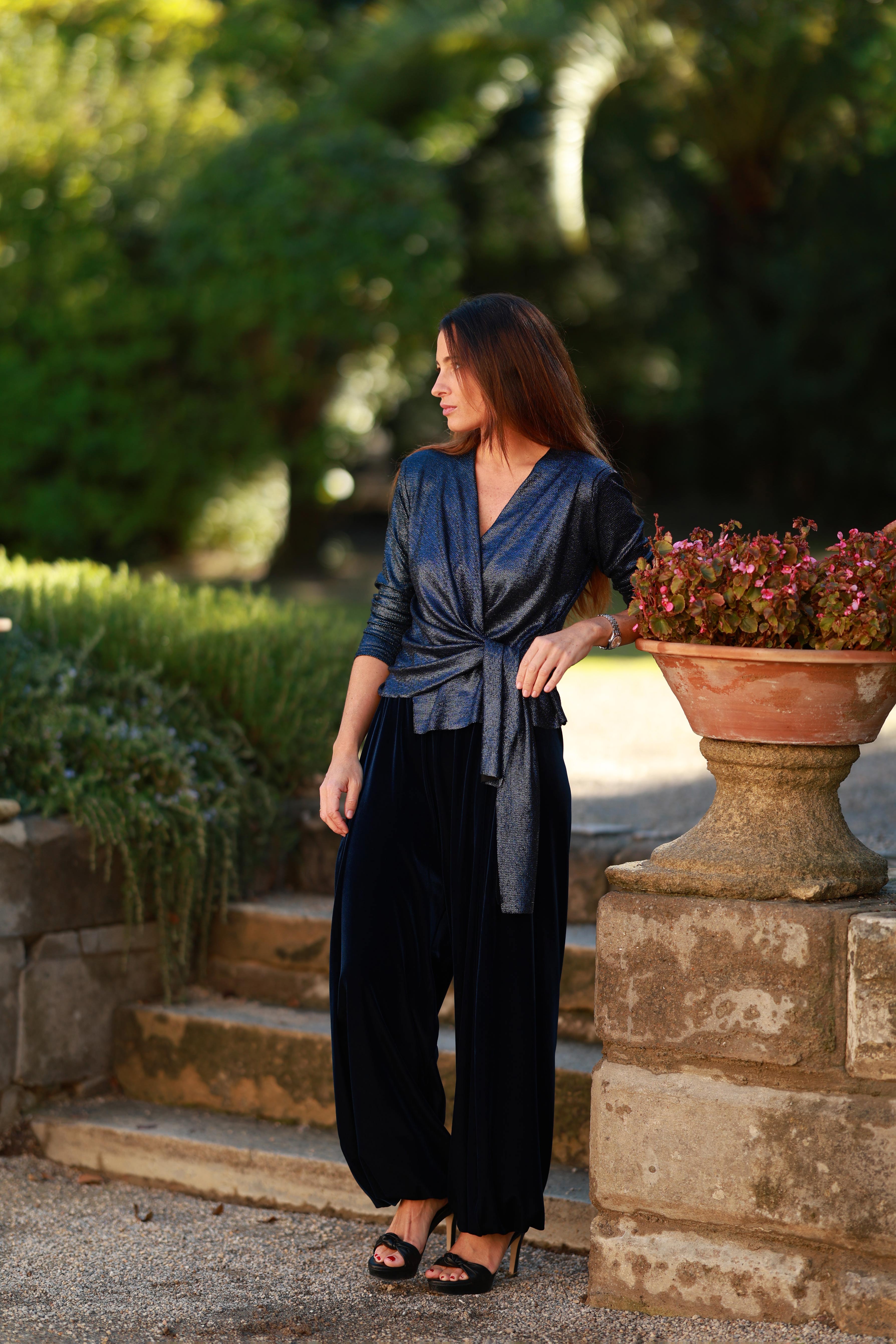 PANTALÓN BAGGY TERCIOPELO AZUL