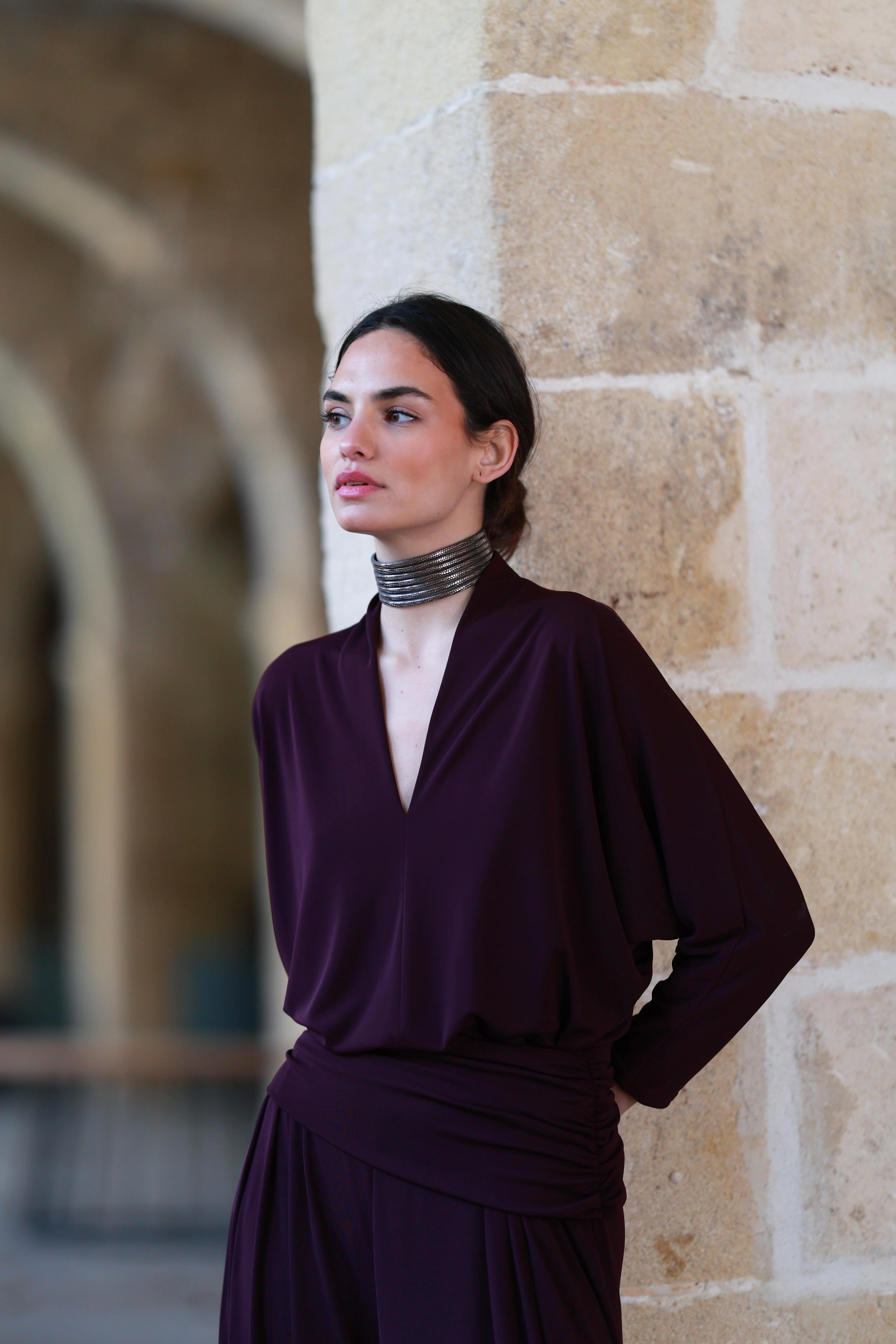 TOP VALENTINA BERENJENA