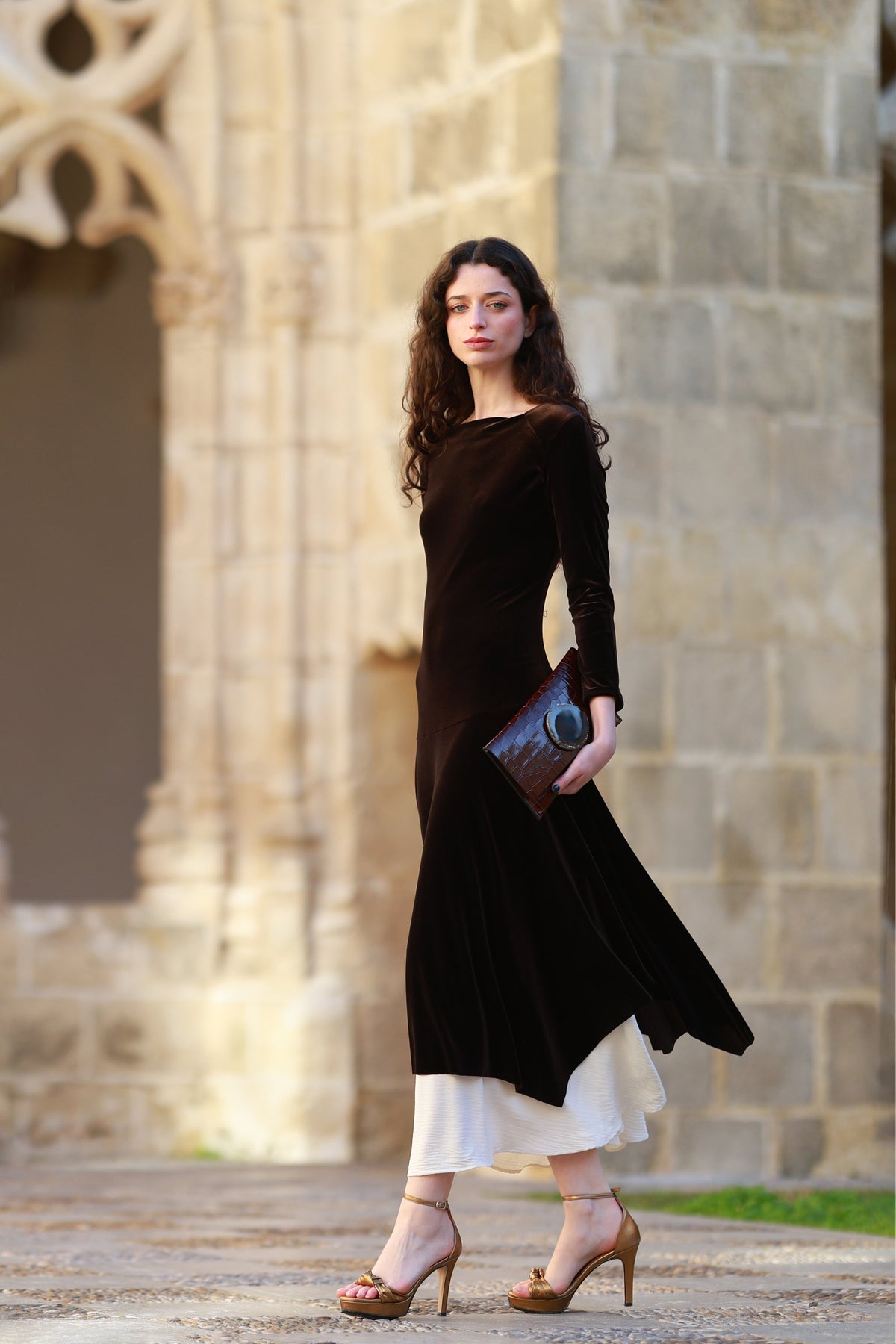 VESTIDO COMBI TERCIOPELO
